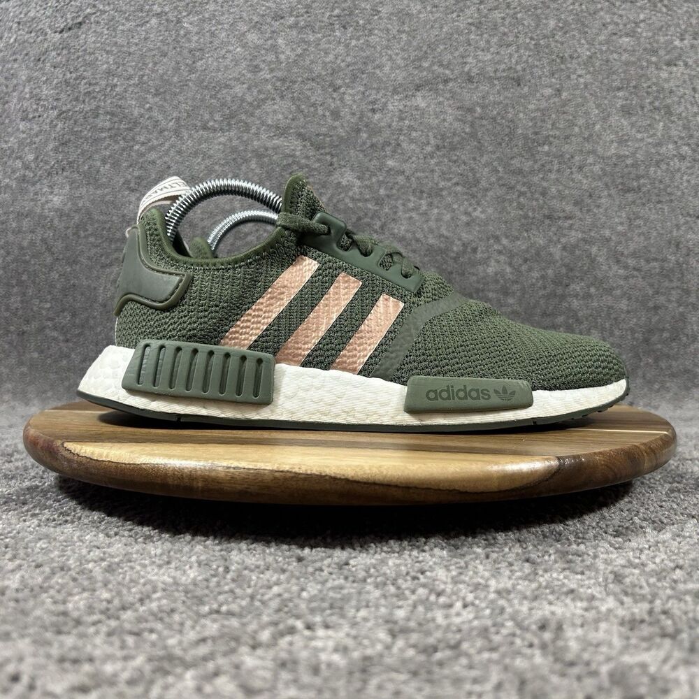 Adidas Boost NMD R1 F97172 Women’s Size 8.5 Green Athletic Running Shoes Used